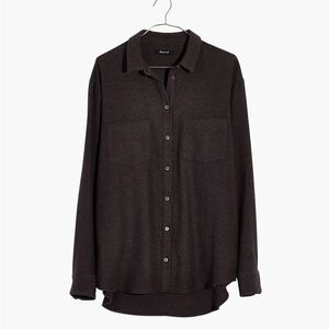 Madewell Flannel Sunday Shirt, Charcoal Grey, Size Small